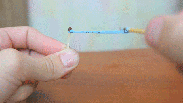 Lighting a Match With a Rubber Band Is a Handy Trick
