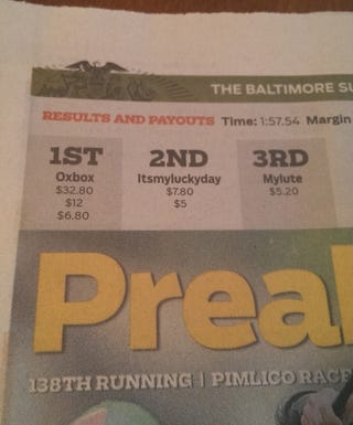 Illustration for article titled Oxbox Won The Preakness Stakes, Apparently