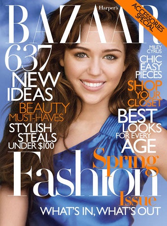 Illustration for article titled Miley In Bazaar: Satin Overalls And Jewels