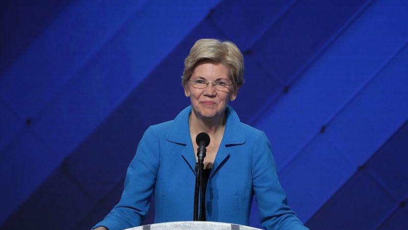 Senator Elizabeth Warren at the Democratic National Convention, July 28, 2016 (Photo by Alex Wong/Getty Images)