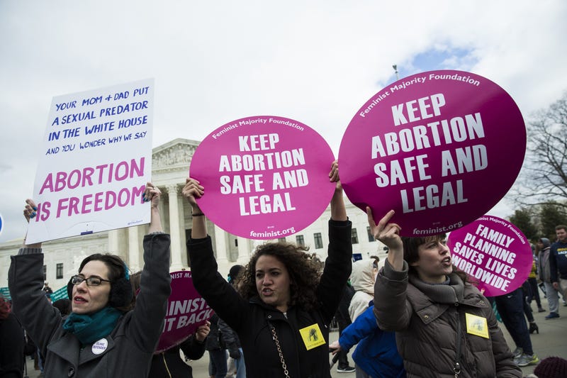 Pro-choice supporters try to block pro-life demonstrators in front of the Supreme Court in Washington, D.C., during the annual March for Life on the anniversary of the historic Roe v. Wade Supreme Court ruling on Jan. 27, 2017. (Samuel Corum/Anadolu Agency/Getty Images)