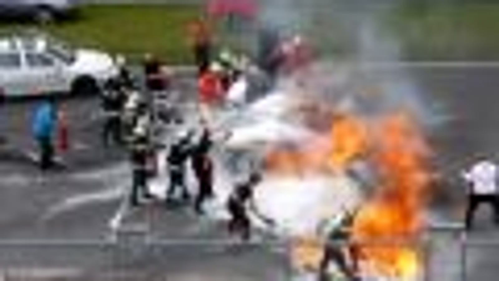 Race Car Driver Barely Survives Horrific Fiery Crash