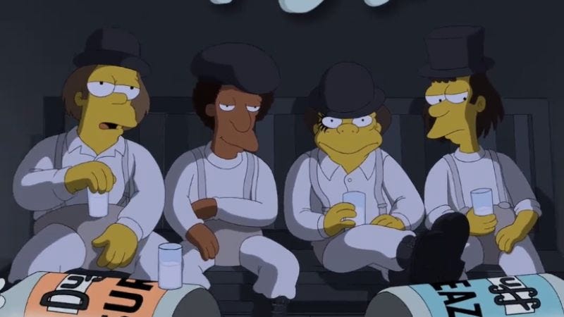 Illustration for article titled Here’s (almost) all of the Kubrick homages from a quarter-century of The Simpsons