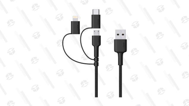 AUKEY's 3-in-1 Cable Combines USB-C, microUSB, and Lightning Connectors, Now $13 in its First Sale Ever