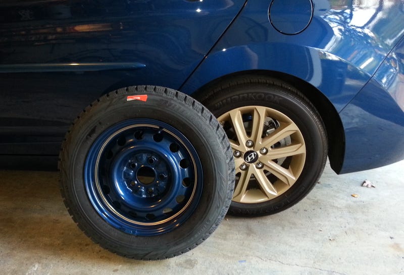 Illustration for article titled Got all fancy with my snow tires.......