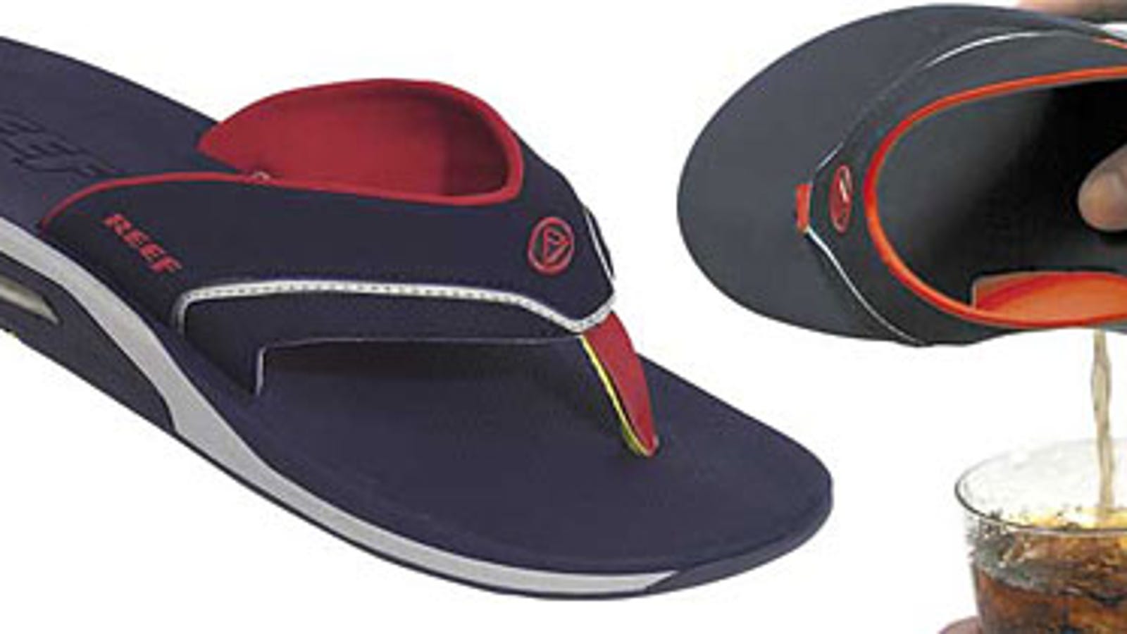 reef sandals with flask