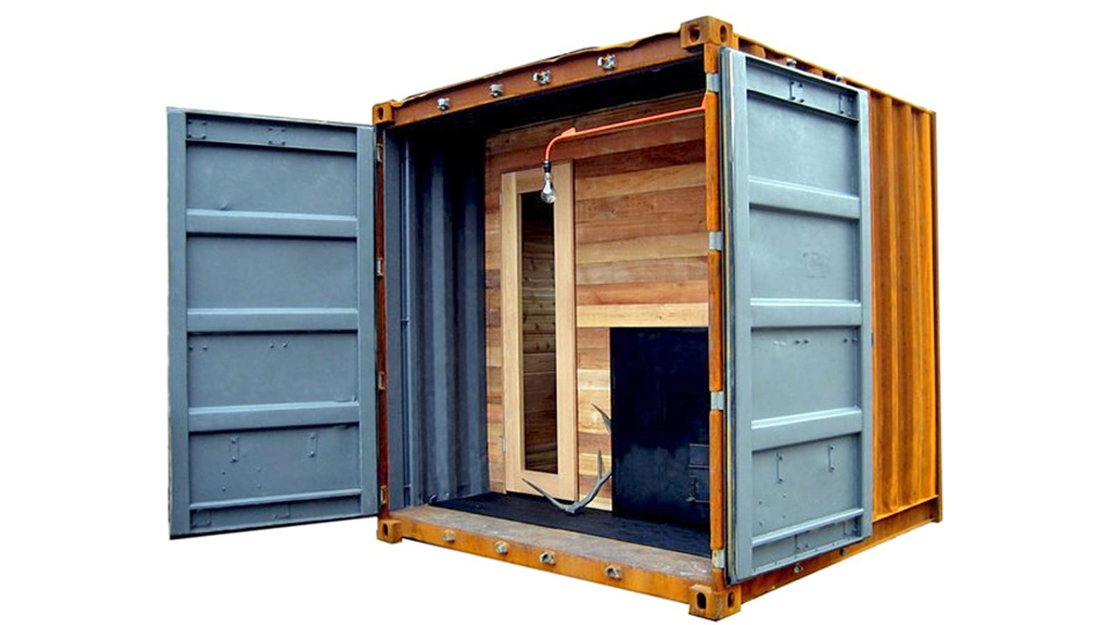 A Portable Shipping Container Sauna Is the Ultimate Stress Toy