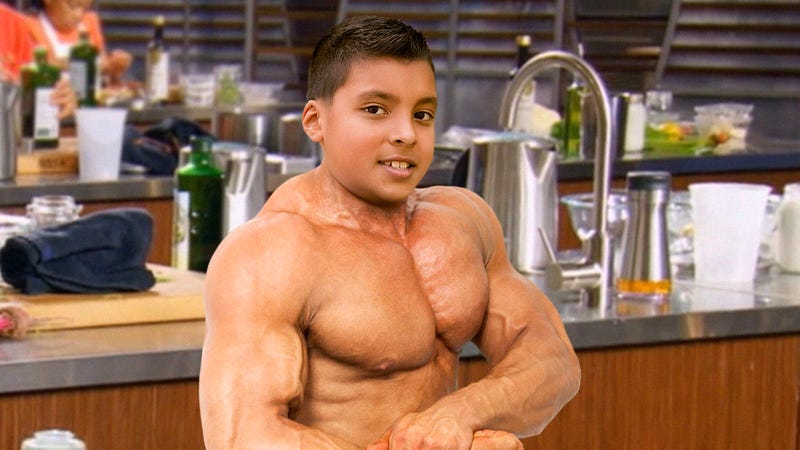 Illustration for article titled Major Misfire: This Kid Clearly Thought ‘MasterChef Junior’ Was Some Sort Of Bodybuilding Contest