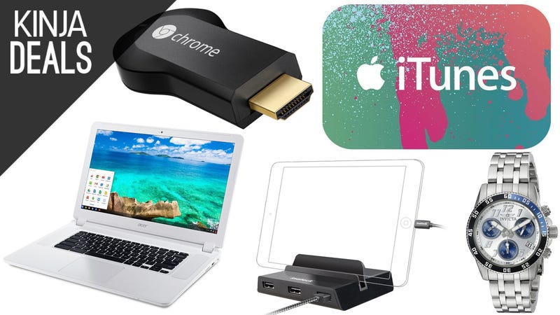 Illustration for article titled Today's Best Deals: Chromebook, Invicta Watches, iTunes Credit, More