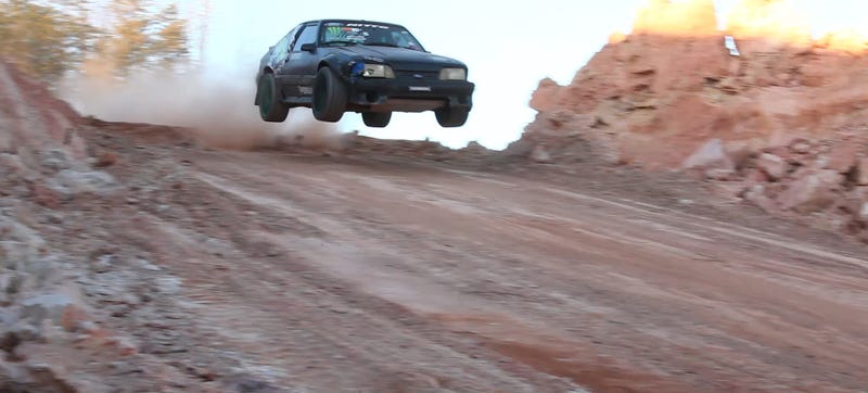 Illustration for article titled It's A Mustang/Subaru/AE86/Nissan/Fiesta ST Jump Drift Dirt Fest