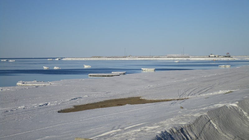 Open water visible off the coast of Nome, Alaska on April 5 2019.