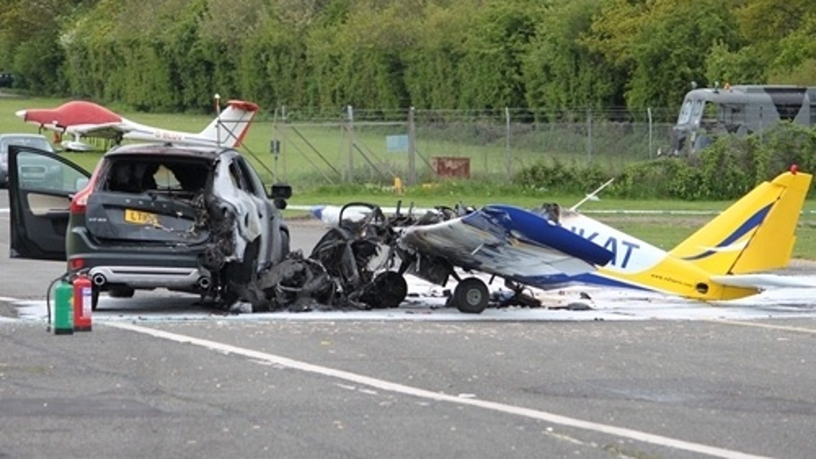 Small Plane Crashes Into SUV During British Drag Race