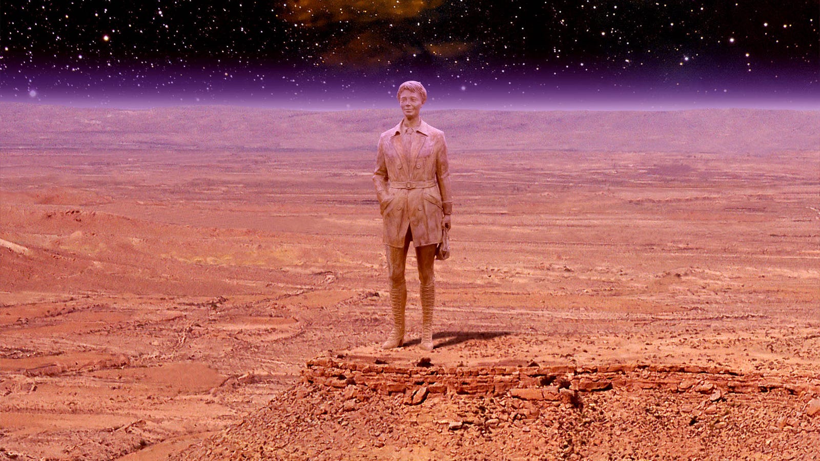 Hubble Telescope Discovers Giant Amelia Earhart Statue On Distant Planet