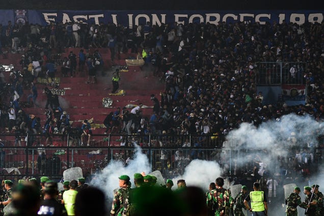 Tear gas fired inside Indonesian stadium resulted in one of the worst soccer tragedies in 50 years