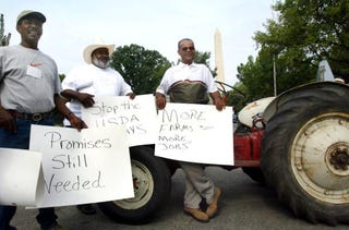 National Black Farmers Association protest, 2002 (Getty Images)