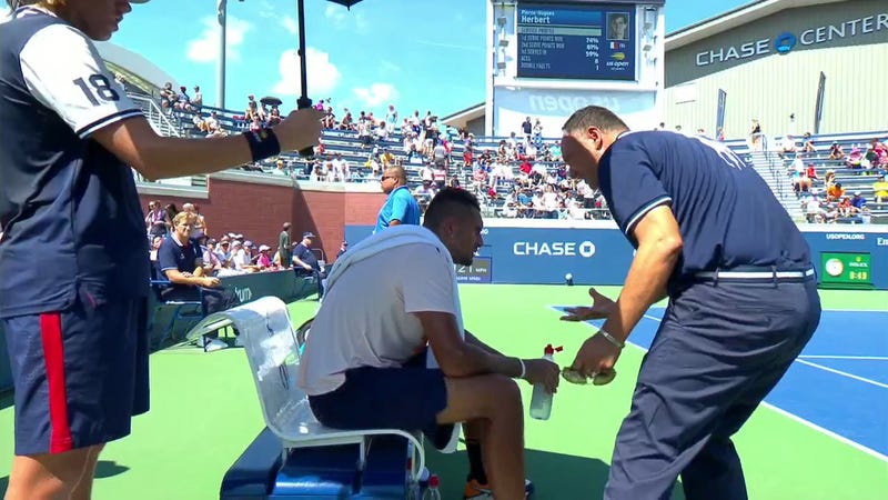 Chair Umpire Begs Nick Kyrgios To Start Caring About Match