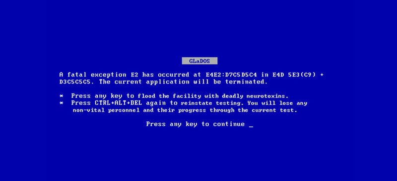 Image result for <i>Portal 2</i> blue screen