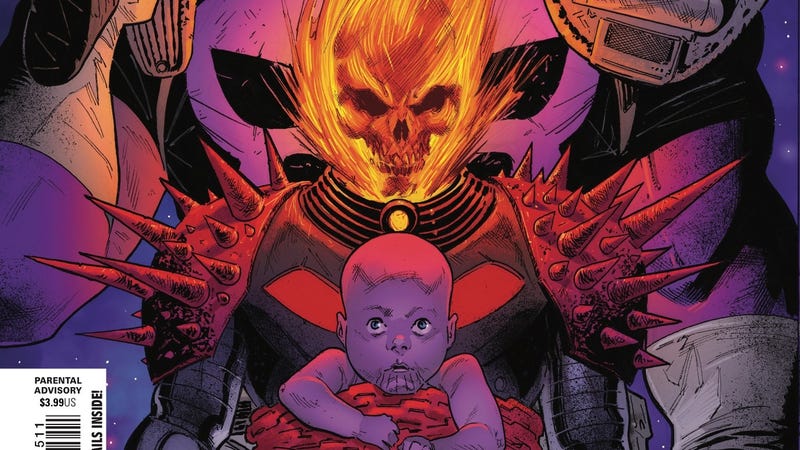Illustration for article titled Thanos the Punisher gives Cosmic Ghost Rider a choice in this exclusive