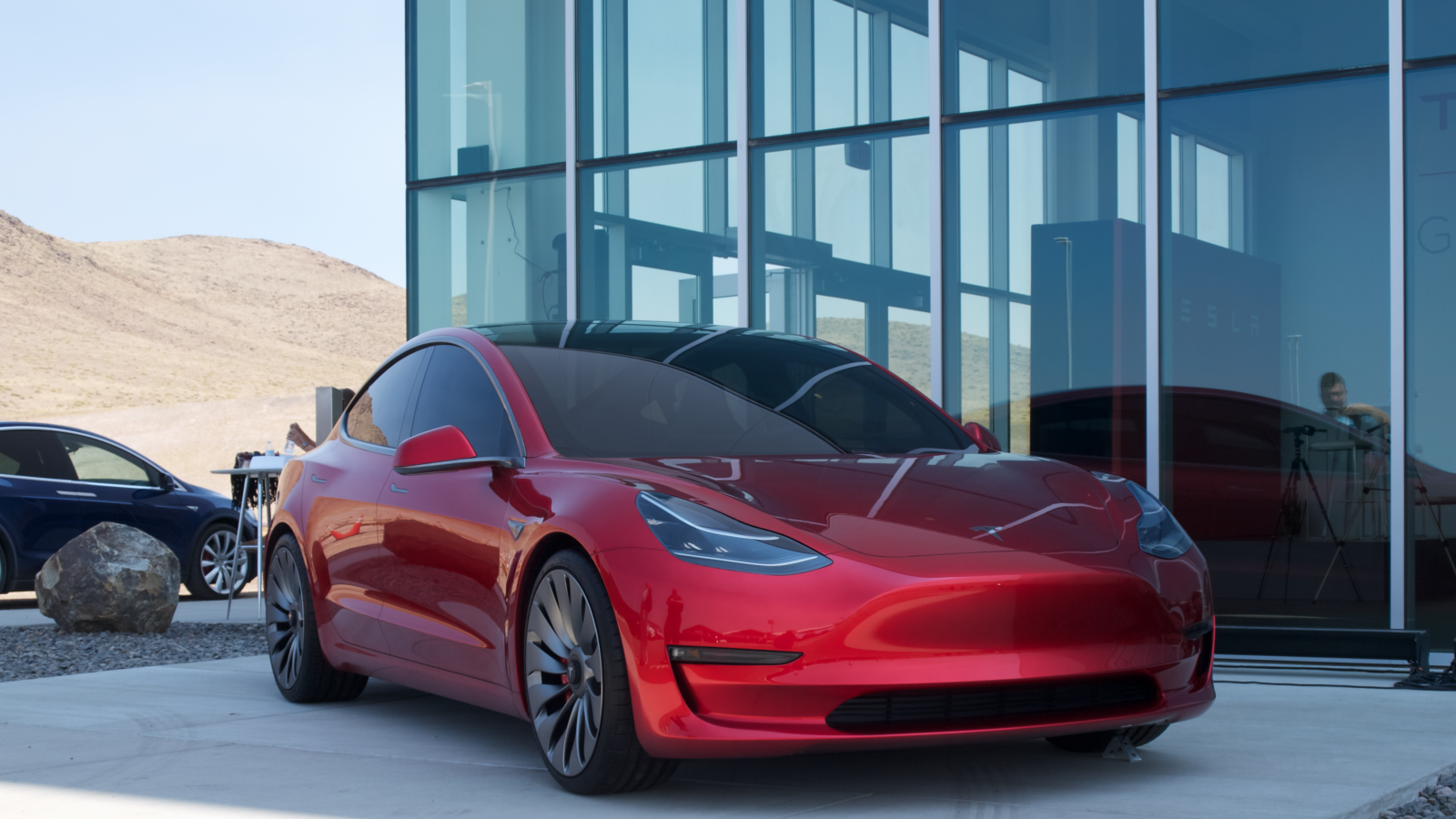 The Red Tesla Model 3 At The Gigafactory Grand Opening Isn ...