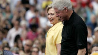 Bill and Hillary Clinton in 2007 during her campaign for the Democratic nomination Scott Morgan/Getty Images