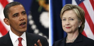 President Barack Obama (Win McNamee/Getty Images); Hillary Clinton (Scott Olson/Getty Images News)