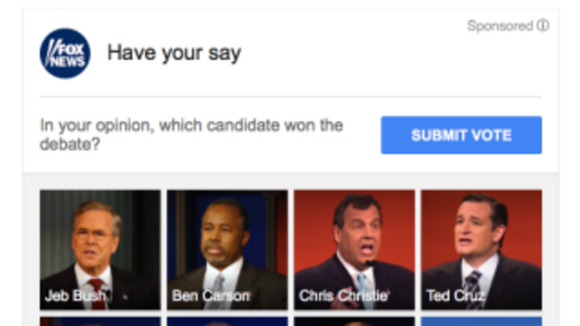 Fox and Google Let You Vote For Trump as Winner of Tonight's GOP Debate