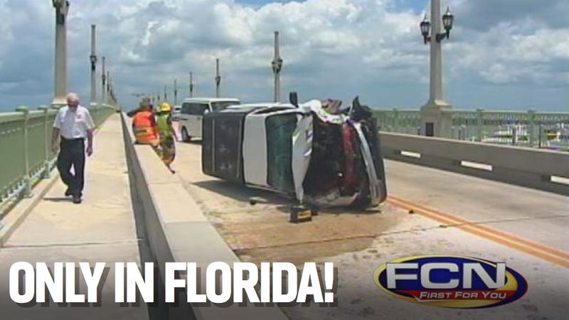 Illustration for article titled Floridian Man Flips Truck And Then Gets All Sorts Of Naked
