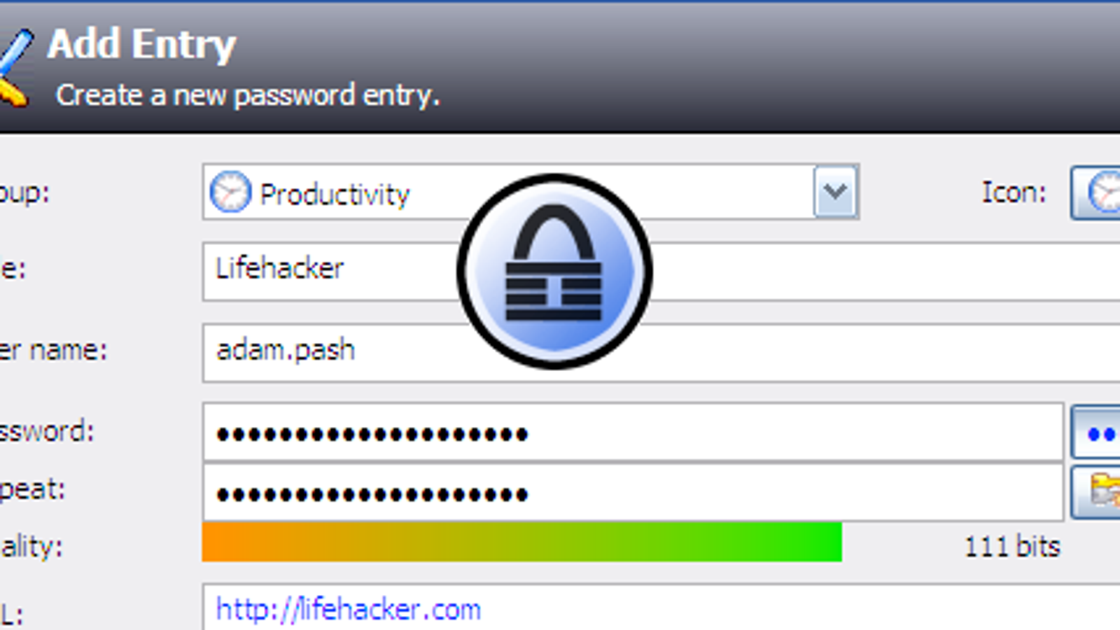 keepass 2 forgot master password