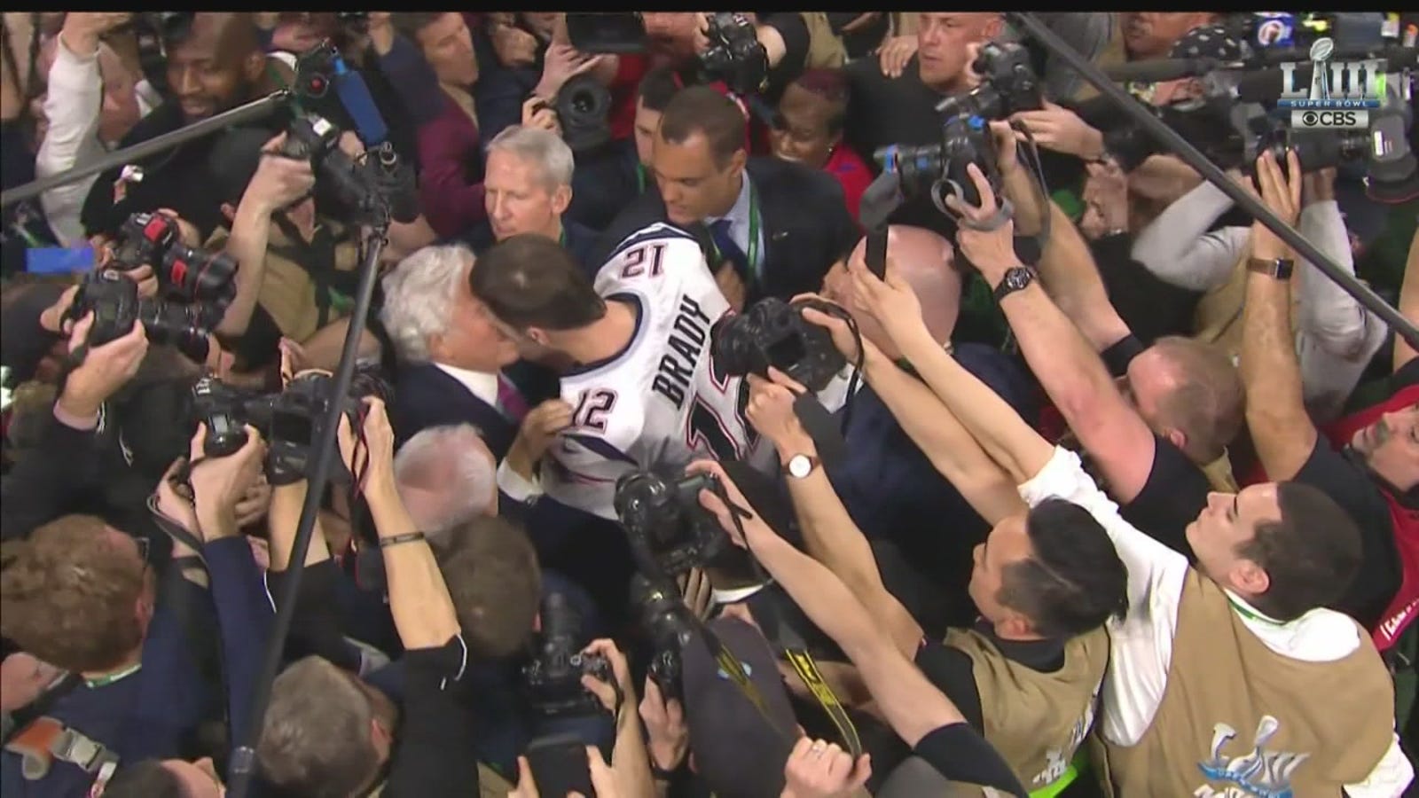 Tom Brady Got Thiiiiiis Close To Kissing Bob Kraft On The Lips