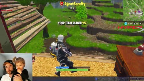 gordon hayward s daughter crashed his big fortnite stream and almost made him lose - fat guy playing fortnite