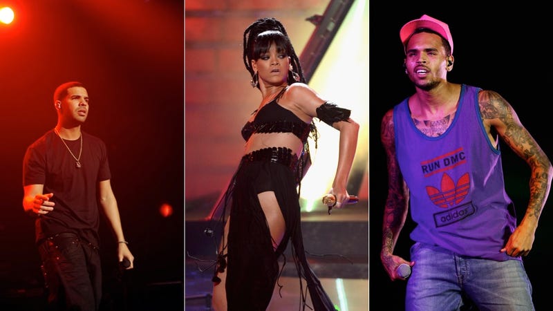 Illustration for article titled Doth Drake and Chris Brown Duel For the Hand of Lady Rihanna?
