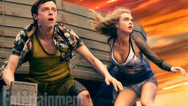 Bonus points for characters looking hot and confused under a crazy, CGI sky. (Photo: Luc Besson)