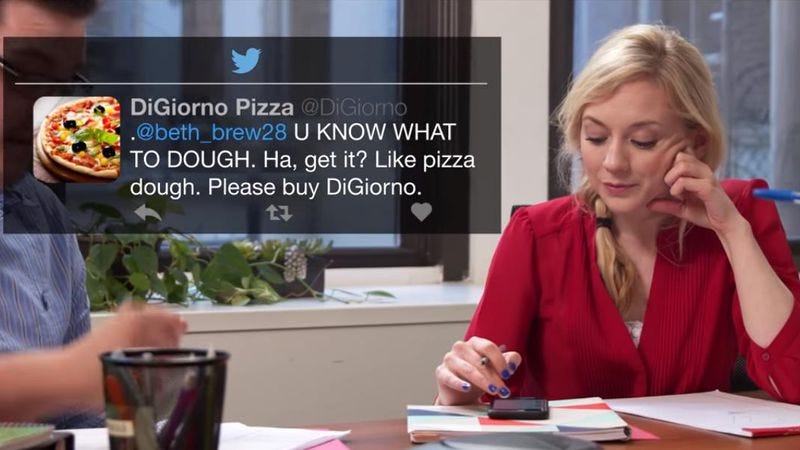 Illustration for article titled The Walking Dead’s Emily Kinney falls in love with DiGiorno’s Twitter account
