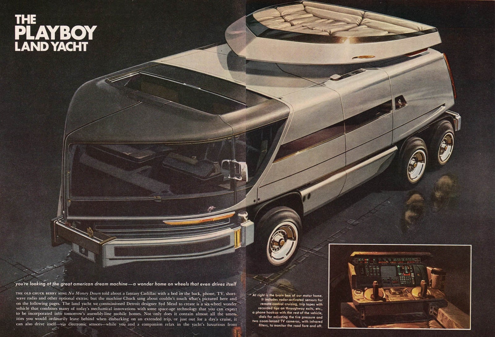 Syd Mead's Futuristic Playboy Land Yacht