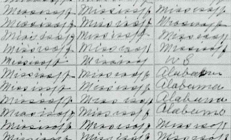 A 1910 U.S. census record contains a puzzling notation in the rightmost column. (U.S. Census Bureau via FamilySearch)