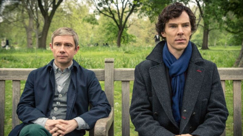 Martin Freeman and Benedict Cumberbatch in Sherlock (Photo: PBS)