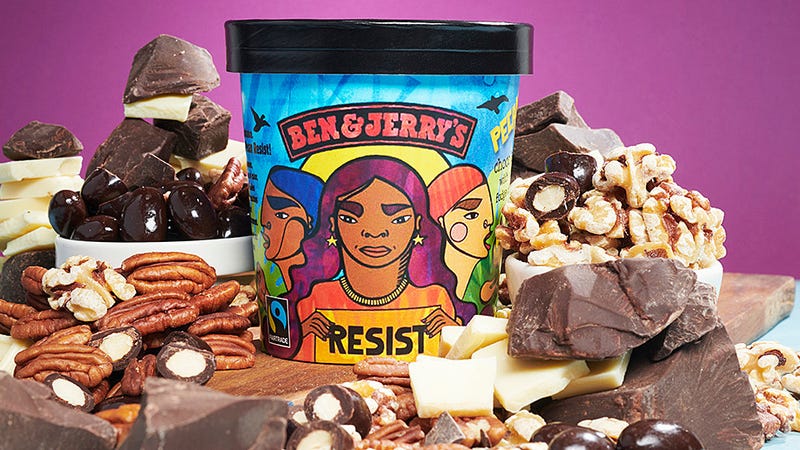 Illustration for article titled Ben & Jerry’s releases Pecan Resist flavor, part of a campaign to “lick injustice”
