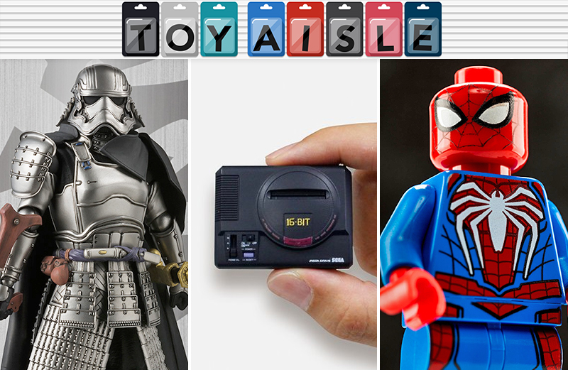 Illustration for article titled Not Even Samurai Captain Phasma and a Lego PS4 Spider-Man Can Compete With This Tiny Sega Genesis