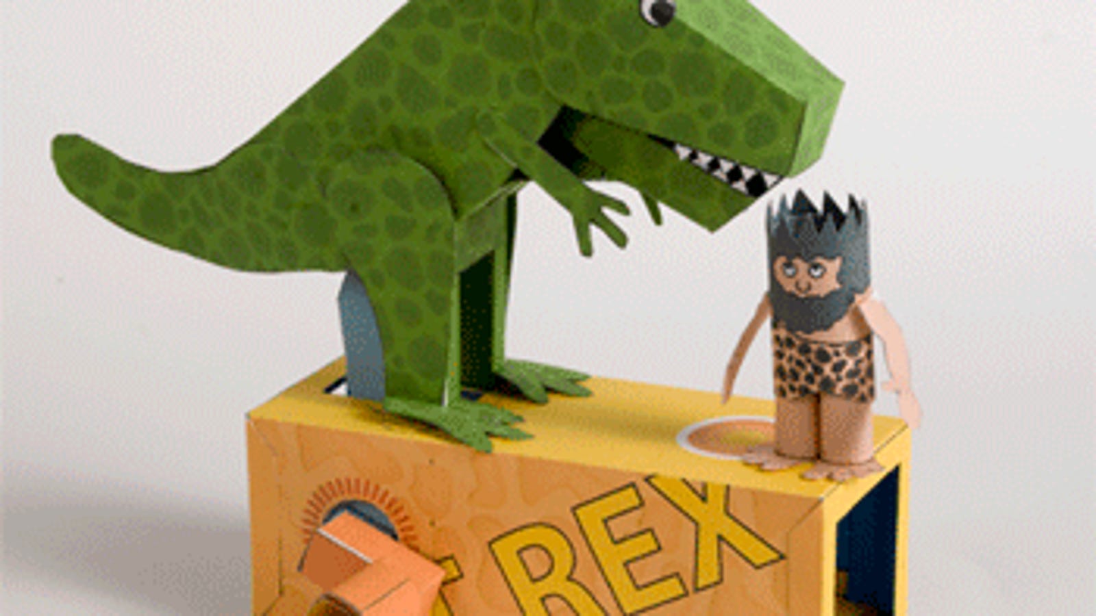 Игрушка из картона динозавр