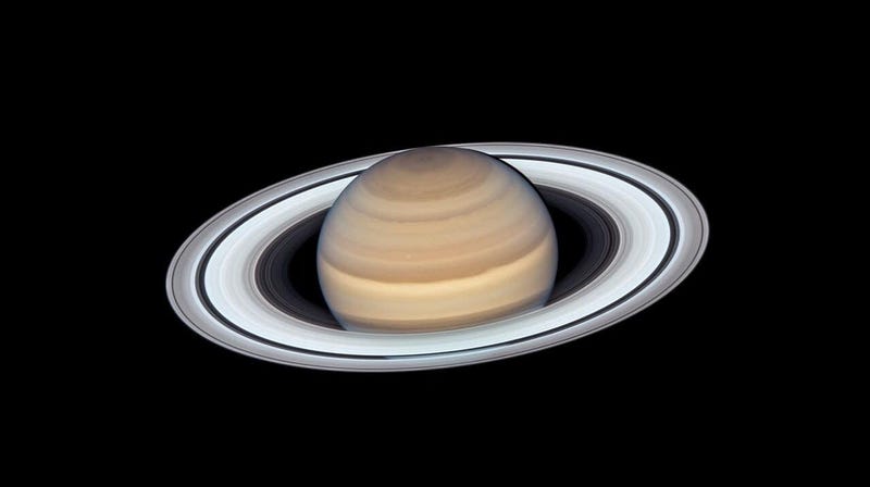 Saturn, seen by the Hubble Space Telescope in 2019.
