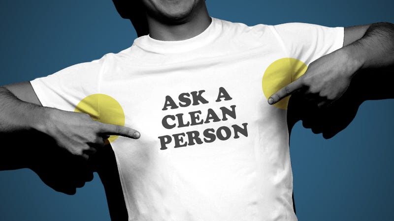 How do you remove perspiration stains on clothes?