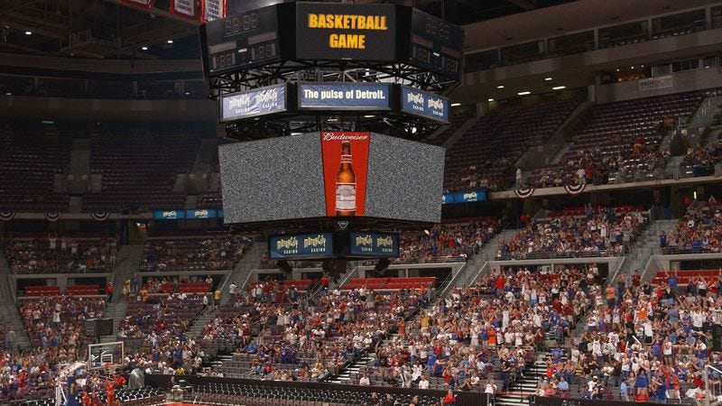Illustration for article titled Detroit Pistons JumboTron Not Even Trying Anymore