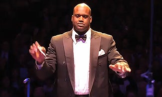 NBA legend Shaquille O'Neal conducts the Boston Pops.