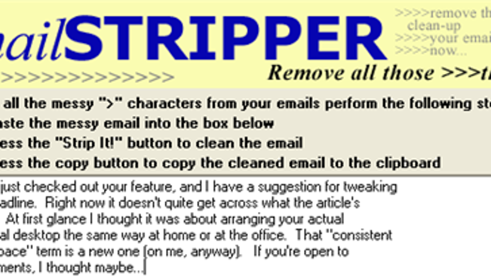 Clean Up Email Threads with emailStripper