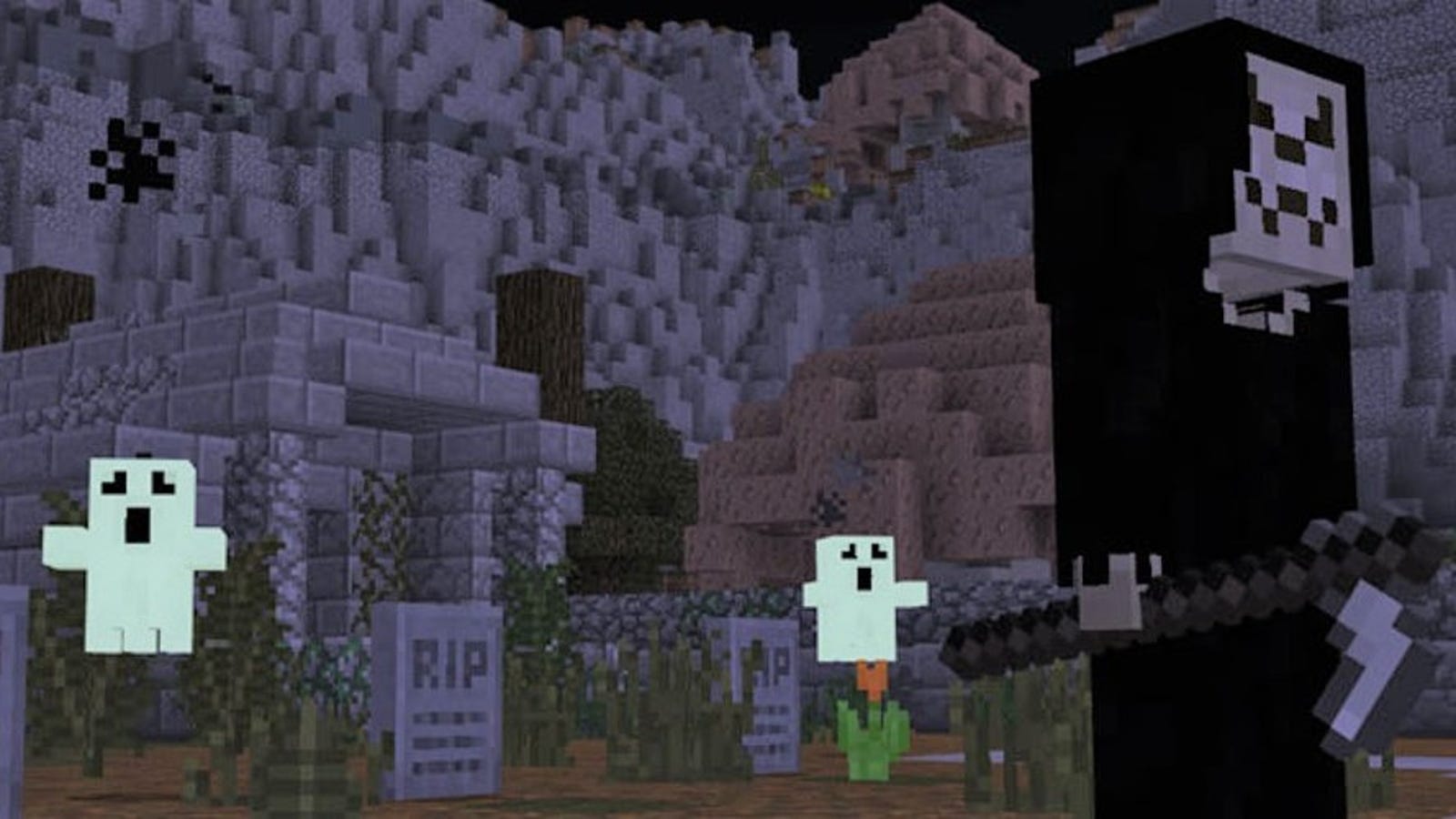 What is the title of this picture ? Minecraft can be a surprisingly effective horror game