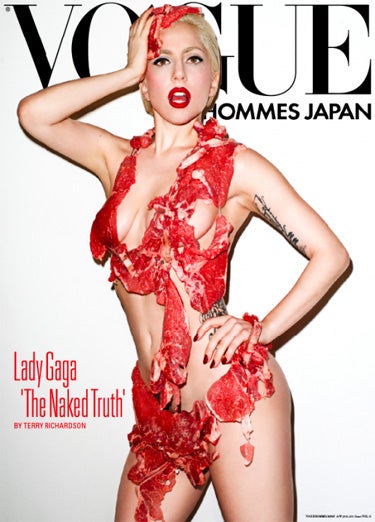 Illustration for article titled Lady Gaga Is Naked & Covered In Terry Richardson's High-Concept Meat