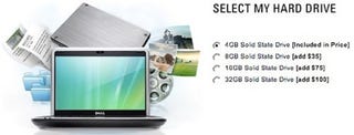 Illustration for article titled Dell Mini 9 Netbook Gets 32GB Solid State Drive Option For a Measly $100
