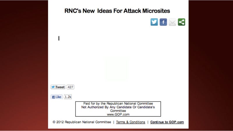 Illustration for article titled RNC Unapologetically Lifts Code From Year-Old DNC Attack Site