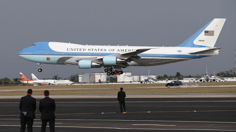 Illustration for article titled Robert Mueller Driving SUV 100 MPH Down Runway As Air Force One Narrowly Lifts Off
