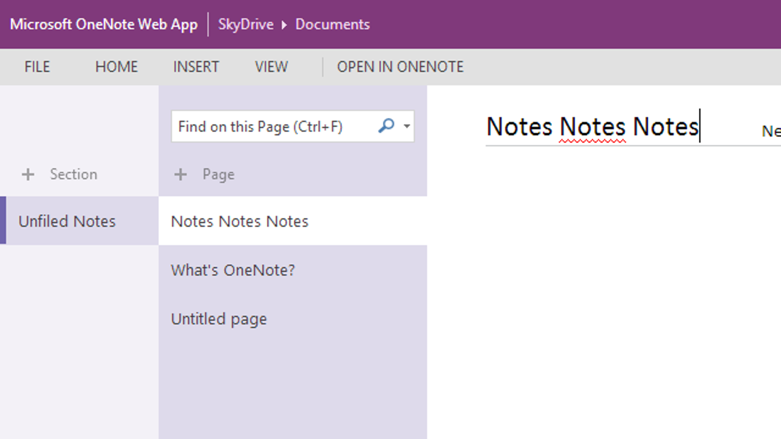onenote for the web